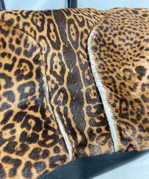 Yves Saint Laurent（イヴサンローラン）Yves Saint Laurent (イヴサンローラン) レオパード ボストンバッグ ベージュの古着・服飾アイテム