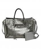 BALENCIAGAバレンシアガ）の古着「ペーパーミニ 2WAY ハンドバッグ」｜シルバー