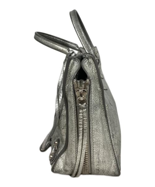 BALENCIAGA（バレンシアガ）BALENCIAGA (バレンシアガ) ペーパーミニ 2WAY ハンドバッグ シルバーの古着・服飾アイテム