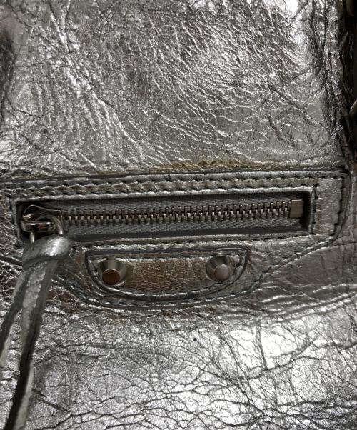 BALENCIAGA（バレンシアガ）BALENCIAGA (バレンシアガ) ペーパーミニ 2WAY ハンドバッグ シルバーの古着・服飾アイテム