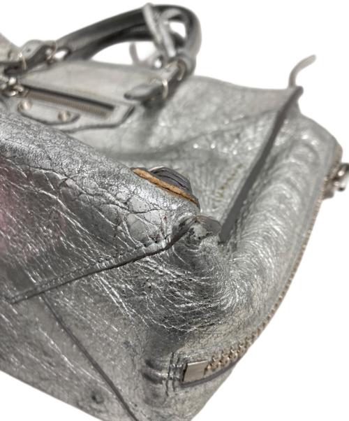 BALENCIAGA（バレンシアガ）BALENCIAGA (バレンシアガ) ペーパーミニ 2WAY ハンドバッグ シルバーの古着・服飾アイテム