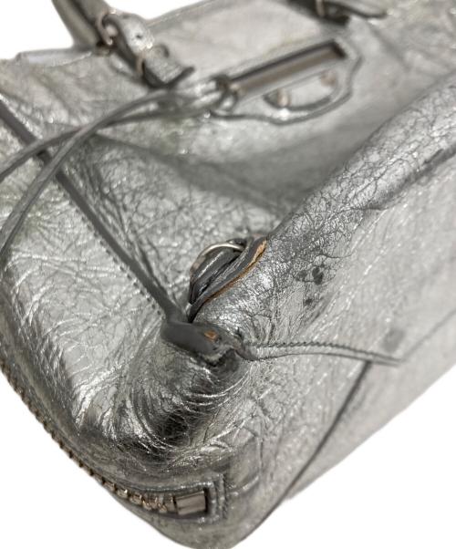 BALENCIAGA（バレンシアガ）BALENCIAGA (バレンシアガ) ペーパーミニ 2WAY ハンドバッグ シルバーの古着・服飾アイテム