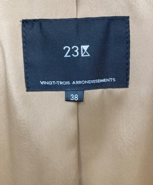 23区（ニジュウサンク）23区 (ニジュウサンク) カシミヤ混チェスターコート ブラウン サイズ:38の古着・服飾アイテム