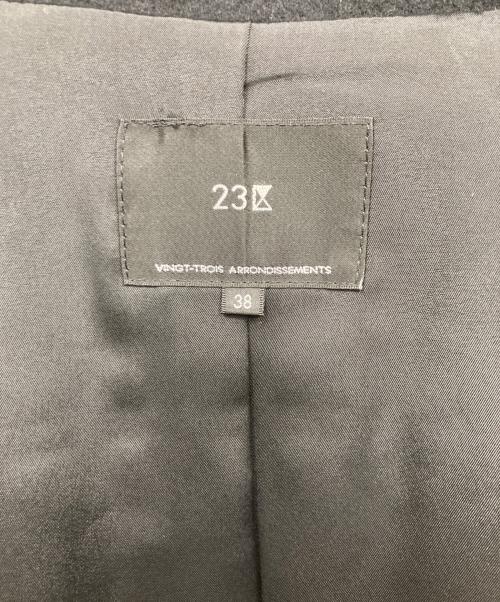 23区（ニジュウサンク）23区 (ニジュウサンク) カシミヤ混チェスターコート ブラック サイズ:38の古着・服飾アイテム