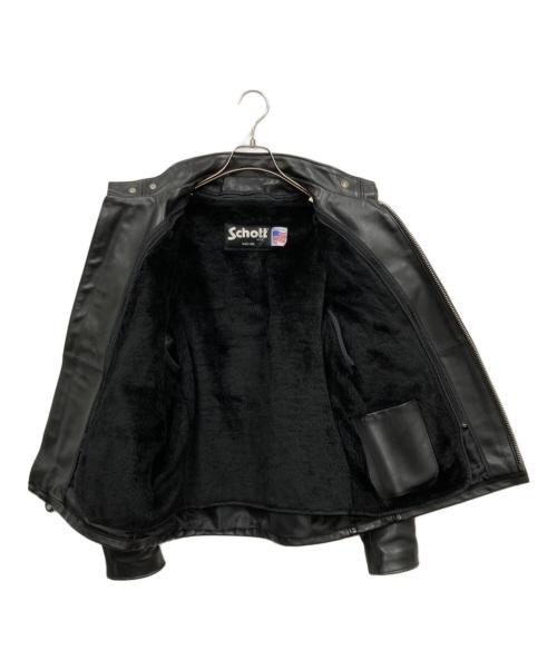 Schott（ショット）Schott (ショット) ボアライナー付 レザーシングルライダース ジャケット ブラック サイズ:40の古着・服飾アイテム