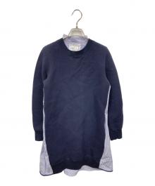 sacai（サカイ）の古着「切替スウェットワンピース」｜ネイビー