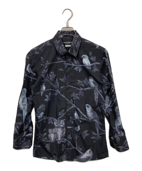 DOLCE & GABBANA（ドルチェ＆ガッバーナ）DOLCE & GABBANA (ドルチェ＆ガッバーナ) 総柄シャツ ブラック サイズ:15の古着・服飾アイテム