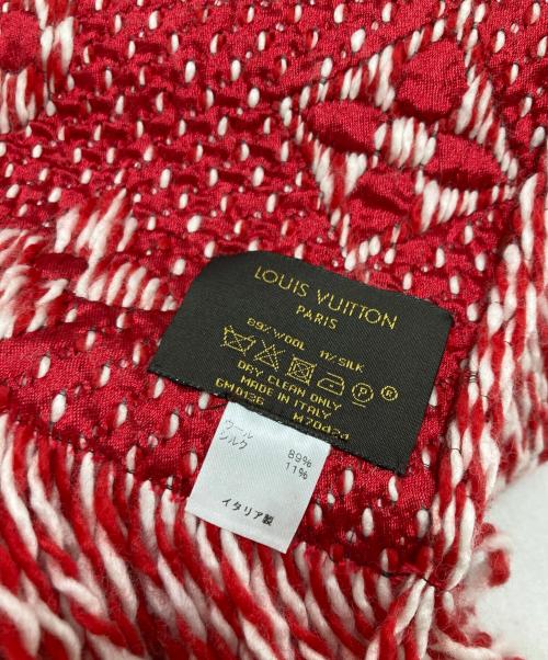 LOUIS VUITTON（ルイ ヴィトン）LOUIS VUITTON (ルイ ヴィトン) エシャルプ・ロゴマニア マフラー レッド×ホワイトの古着・服飾アイテム