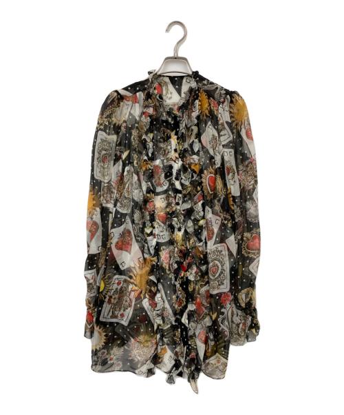 DOLCE & GABBANA（ドルチェ＆ガッバーナ）DOLCE & GABBANA (ドルチェ＆ガッバーナ) シフォンシャツ ブラック サイズ:36の古着・服飾アイテム