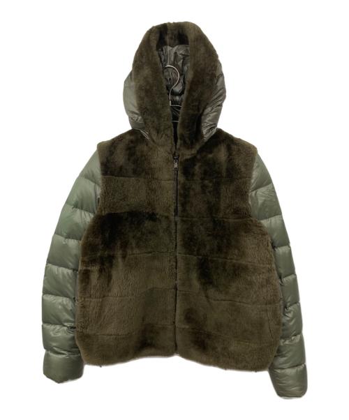 EMMETI（エンメティ）EMMETI (エンメティ) ムートンダウンジャケット グリーン サイズ:Lの古着・服飾アイテム