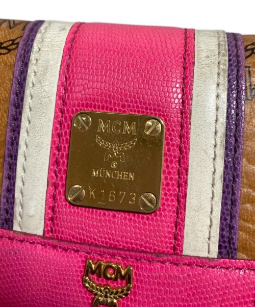 MCM（エムシーエム）MCM (エムシーエム) 長財布 ピンク×ブラウンの古着・服飾アイテム
