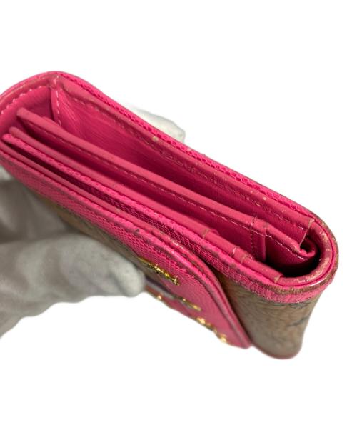 MCM（エムシーエム）MCM (エムシーエム) 長財布 ピンク×ブラウンの古着・服飾アイテム