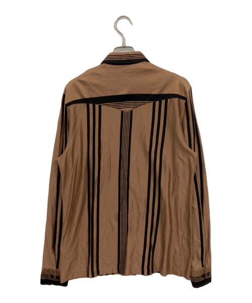 BOTTEGA VENETA（ボッテガベネタ）BOTTEGA VENETA (ボッテガベネタ) Metal Decoration Line Long Sleeve Shirt ブラウン サイズ:48の古着・服飾アイテム