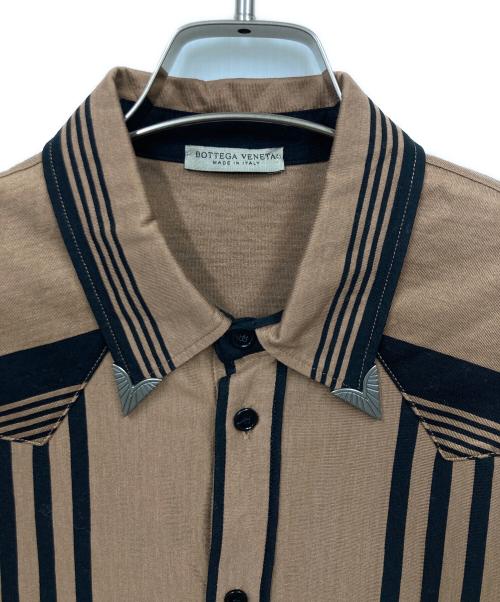 BOTTEGA VENETA（ボッテガベネタ）BOTTEGA VENETA (ボッテガベネタ) Metal Decoration Line Long Sleeve Shirt ブラウン サイズ:48の古着・服飾アイテム