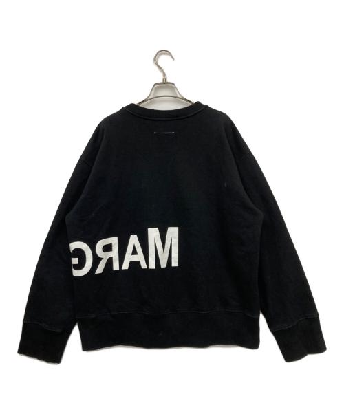 MM6 Maison Margiela（エムエムシックスメゾンマルジェラ）MM6 Maison Margiela (エムエムシックスメゾンマルジェラ) ロゴ ワイド スウェット ブラック サイズ:XSの古着・服飾アイテム
