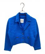 Sandroサンドロ）の古着「クロップドツイードジャケット」｜ブルー
