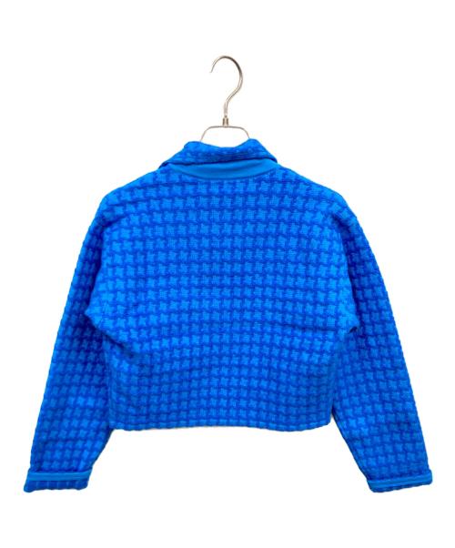 Sandro（サンドロ）Sandro (サンドロ) クロップドツイードジャケット ブルーの古着・服飾アイテム