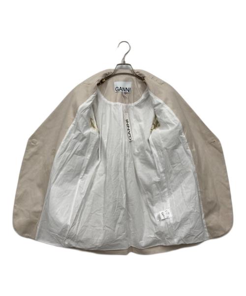 GANNI（ガニー）Ganni (ガニー) Cotton Melange Tailoring Blazer ベージュ サイズ:34 未使用品の古着・服飾アイテム