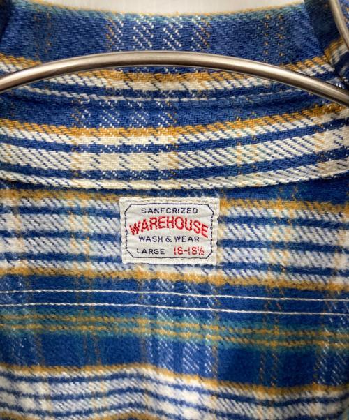 WAREHOUSE（ウエアハウス）WAREHOUSE (ウエアハウス) チェックシャツ ブルー サイズ:16の古着・服飾アイテム