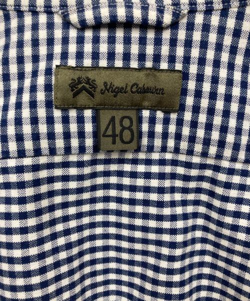 NIGEL CABOURN（ナイジェルケーボン）NIGEL CABOURN (ナイジェルケーボン) BRITISH OFFICERS SHIRT ホワイト×ネイビー サイズ:48の古着・服飾アイテム