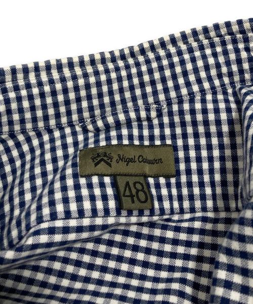 NIGEL CABOURN（ナイジェルケーボン）NIGEL CABOURN (ナイジェルケーボン) BRITISH OFFICERS SHIRT ホワイト×ネイビー サイズ:48の古着・服飾アイテム