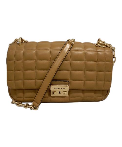 MICHAEL KORS（マイケル・コース）MICHAEL KORS (マイケル・コース) トライベッカチェーンショルダーバッグ ベージュの古着・服飾アイテム