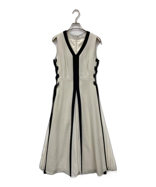 Snidel（スナイデル）Snidel (スナイデル) サイドプリーツバイカラーワンピース ベージュ サイズ:1の古着・服飾アイテム