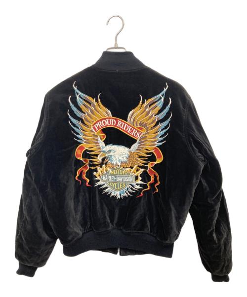 HARLEY-DAVIDSON（ハーレーダビッドソン）HARLEY-DAVIDSON (ハーレーダビッドソン) ベロアスカジャン ブラック サイズ:Mの古着・服飾アイテム