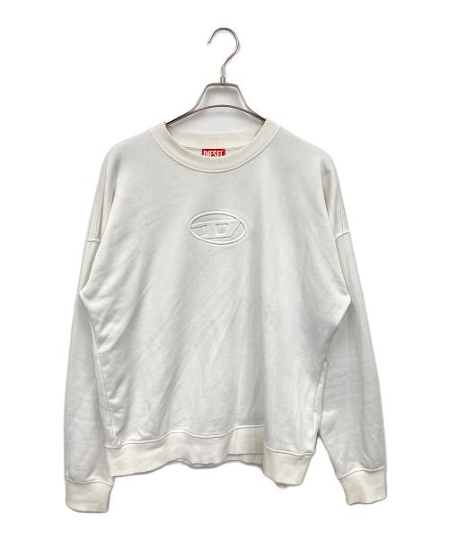 DIESEL（ディーゼル）DIESEL (ディーゼル) エンボスロゴスウェット ホワイト サイズ:Lの古着・服飾アイテム