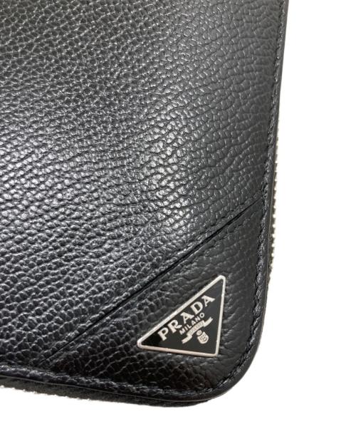 PRADA（プラダ）PRADA (プラダ) ラウンドファスナー財布 ブラックの古着・服飾アイテム