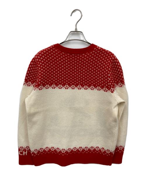 COACH（コーチ）COACH (コーチ) PEANUTS (ピーナッツ) ニット レッド×ベージュ サイズ:Sの古着・服飾アイテム