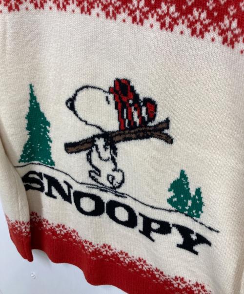 COACH（コーチ）COACH (コーチ) PEANUTS (ピーナッツ) ニット レッド×ベージュ サイズ:Sの古着・服飾アイテム