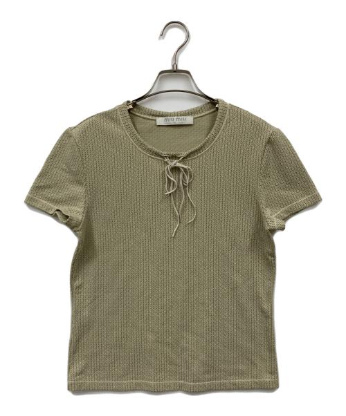 MIU MIU（ミュウミュウ）MIU MIU (ミュウミュウ) Tシャツ 黄緑 サイズ:Mの古着・服飾アイテム