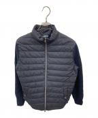HERNOヘルノ）の古着「Quilted Down Front & Knit Cardigan」｜ネイビー