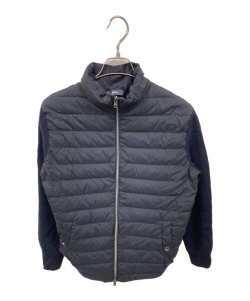 HERNO（ヘルノ）HERNO (ヘルノ) Quilted Down Front & Knit Cardigan ネイビー サイズ:50の古着・服飾アイテム