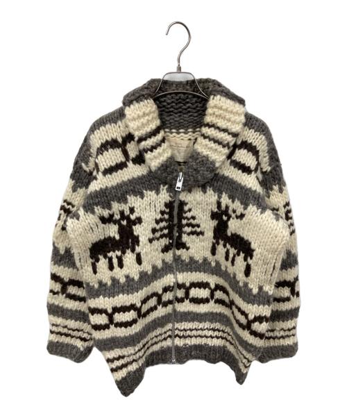 COWICHAN INDIAN（カウチンインディアン）cowichan indian (カウチンインディアン) カウチンニットカーディガン ベージュ サイズ:-の古着・服飾アイテム