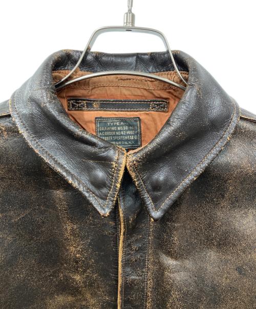 THE REAL McCOY'S（ザ・リアルマッコイズ）THE REAL McCOY'S (ザ・リアルマッコイズ) TYPE A-2レザージャケット ブラウン サイズ:36の古着・服飾アイテム
