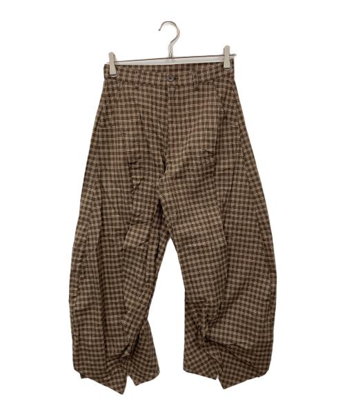 Knuth Marf（クヌースマーフ）Knuth Marf (クヌースマーフ) slit deformed pants ブラウン サイズ:XSの古着・服飾アイテム