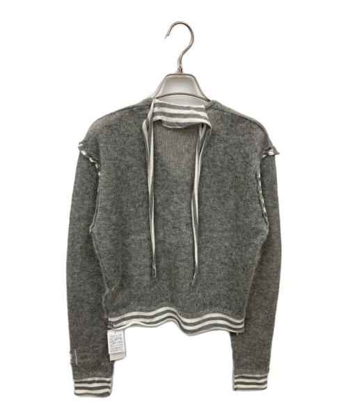 PERVERZE（パーバーズ）PERVERZE (パーバーズ) Stripe Patch Mohair Top グレー サイズ:F 未使用品の古着・服飾アイテム