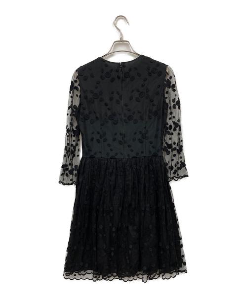RED VALENTINO（レッドヴァレンティノ）RED VALENTINO (レッドヴァレンティノ) シアーワンピース ネイビー サイズ:40の古着・服飾アイテム