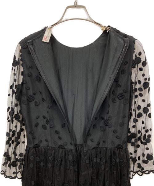 RED VALENTINO（レッドヴァレンティノ）RED VALENTINO (レッドヴァレンティノ) シアーワンピース ネイビー サイズ:40の古着・服飾アイテム