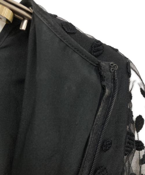 RED VALENTINO（レッドヴァレンティノ）RED VALENTINO (レッドヴァレンティノ) シアーワンピース ネイビー サイズ:40の古着・服飾アイテム