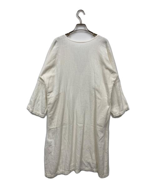 45rpm（45アールピーエム）45rpm (45アールピーエム) Vネックコットンワンピース ホワイト サイズ:3の古着・服飾アイテム