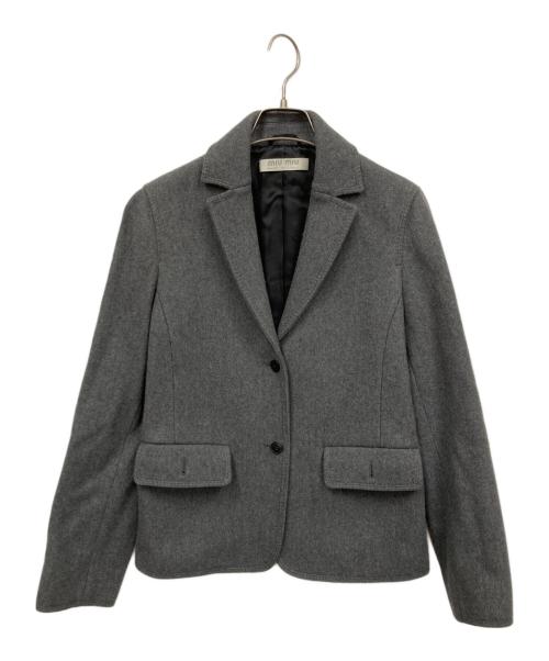 MIU MIU（ミュウミュウ）MIU MIU (ミュウミュウ) ウールジャケット グレー サイズ:42の古着・服飾アイテム