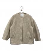 SHIPS anyシップスエニィ）の古着「シャギー ノーカラー コクーン コート」｜ベージュ