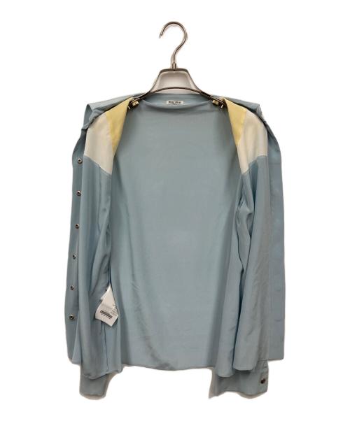 MIU MIU（ミュウミュウ）MIU MIU (ミュウミュウ) シルクシャツ スカイブルー サイズ:40の古着・服飾アイテム