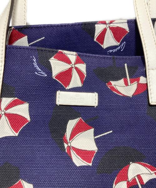 GUCCI（グッチ）GUCCI (グッチ) パラソル柄 トートバッグ ネイビーの古着・服飾アイテム