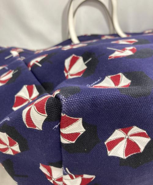 GUCCI（グッチ）GUCCI (グッチ) パラソル柄 トートバッグ ネイビーの古着・服飾アイテム