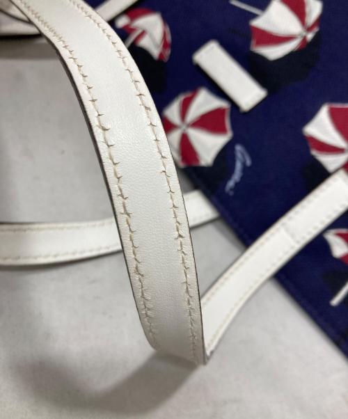 GUCCI（グッチ）GUCCI (グッチ) パラソル柄 トートバッグ ネイビーの古着・服飾アイテム