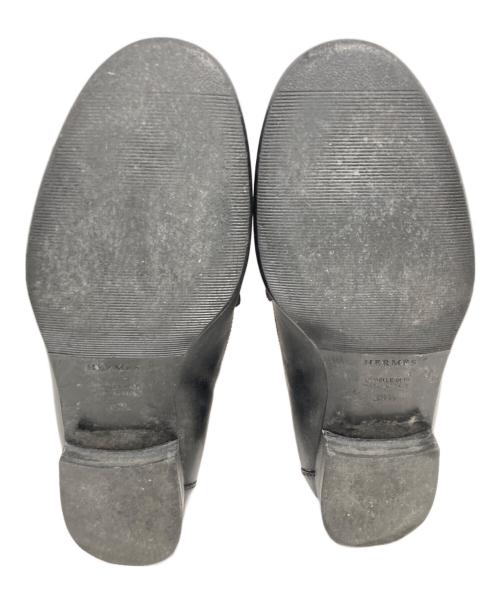 HERMES（エルメス）HERMES (エルメス) Hロゴ ローファー ブラック サイズ:36 1/2の古着・服飾アイテム